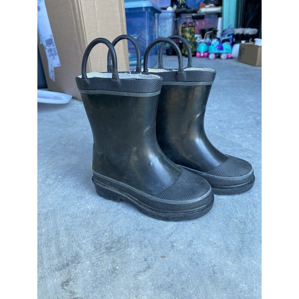 Western Chief Firechief 2 Black Rain Boots Toddler Size 7